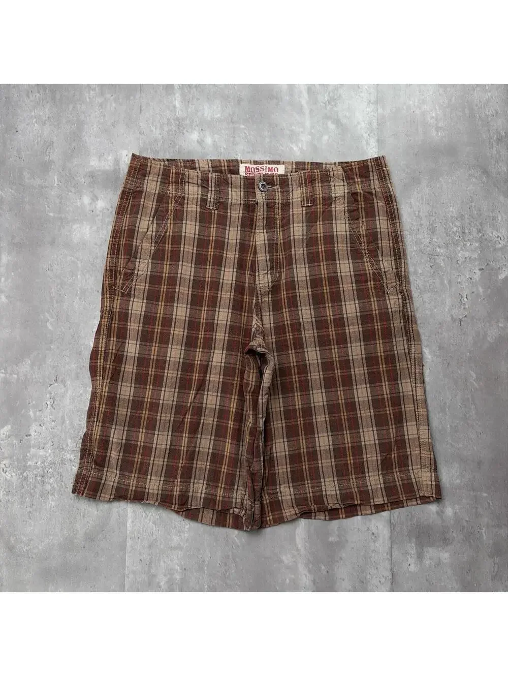 Y2K Brown Mossimo Grunge Gothic Plaid Baggy Skater Shorts